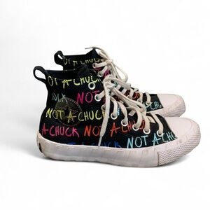 Converse High-Top Sneakers - Black with Multicolor Accents